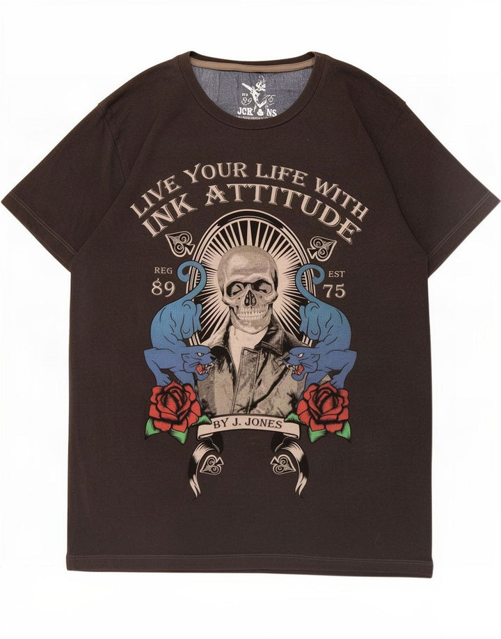 Jack & Jones - Camiseta gráfica para hombre, talla pequeña, gris