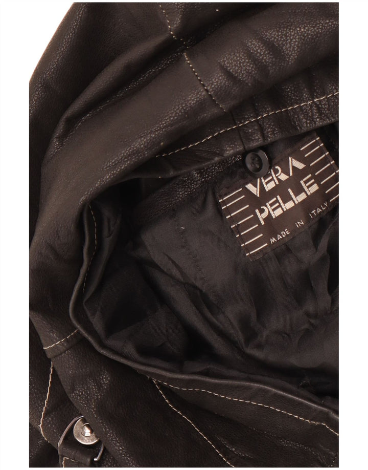 Vintage chaqueta de cuero para hombre Reino Unido 44 2XL cuero negro