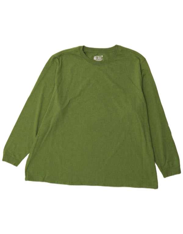 Carhartt Top gráfico de corte holgado para mujer, manga larga, UK 24/26 3XL, algodón verde