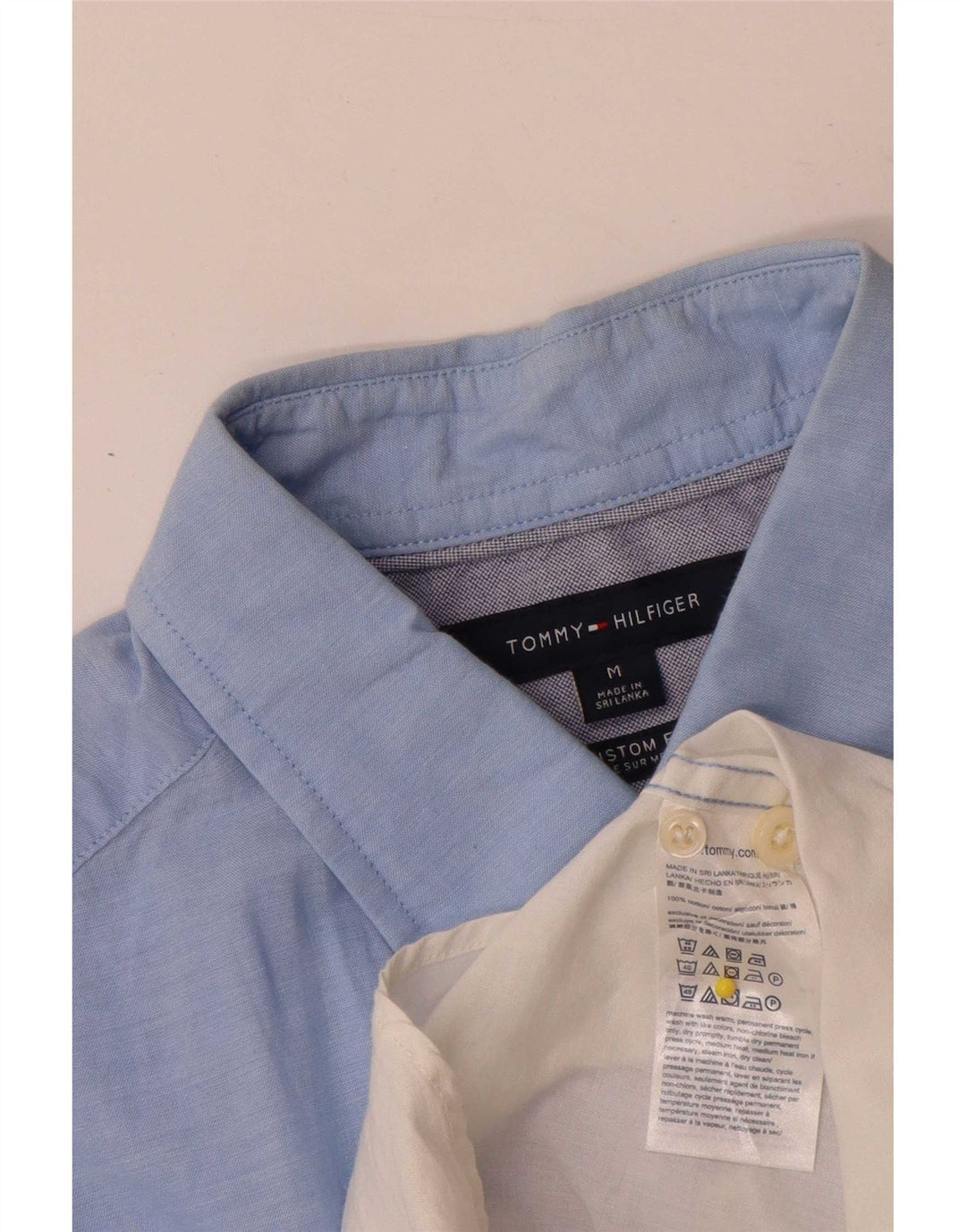 Camisa Tommy Hilfiger de manga corta con corte personalizado y bloques de color azul medio