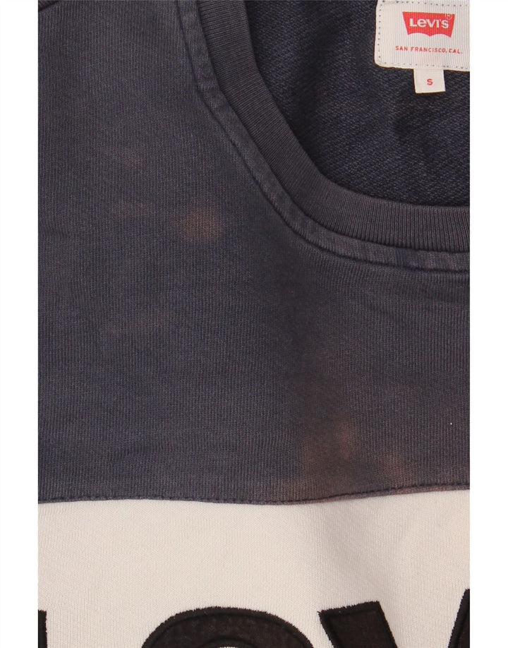 Levi's Hombre Sudadera Gráfica Jumper Small Verde Colorblock Algodón