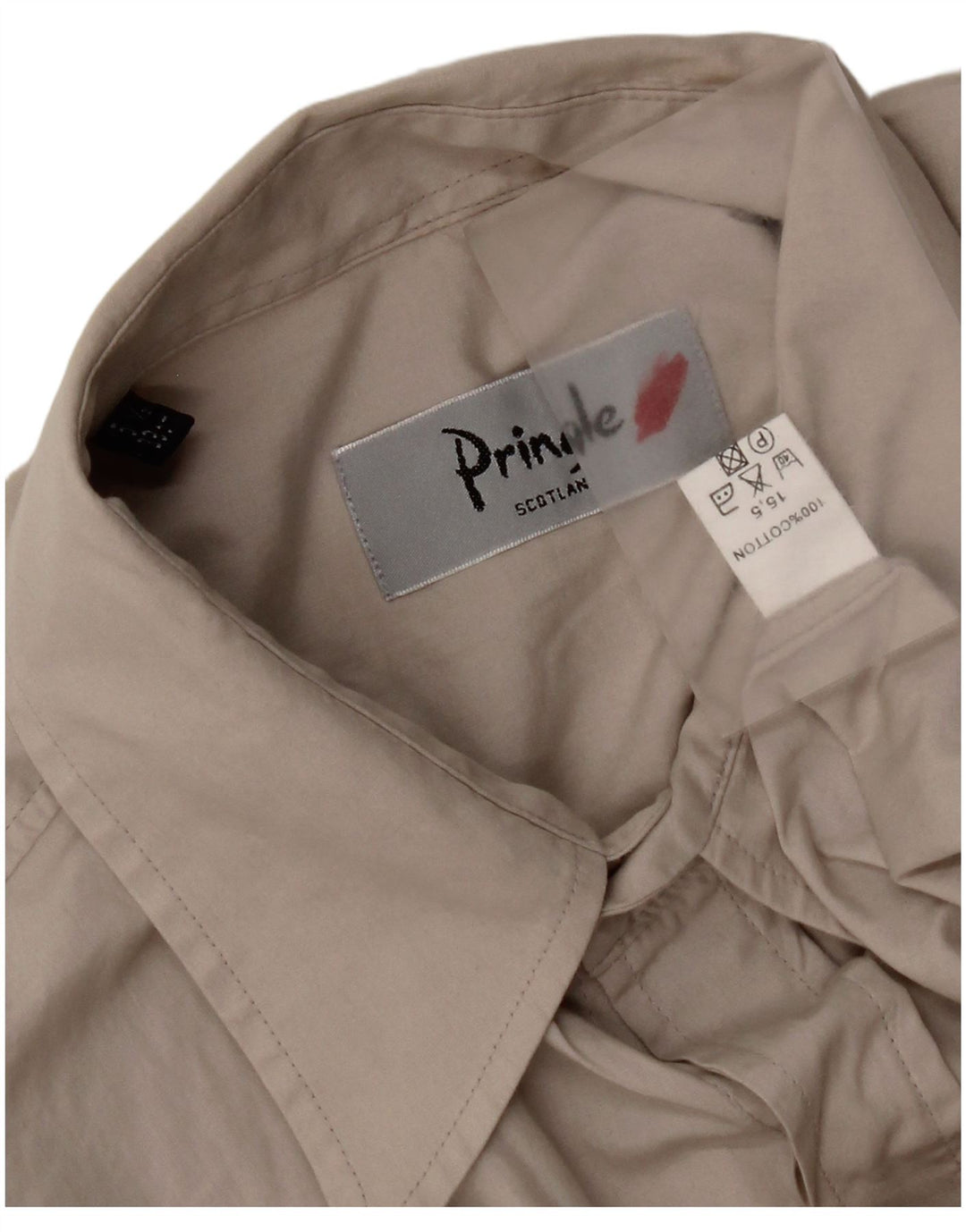 Pringle Camisa de manga corta para hombre Talla 15.5 Algodón gris medio