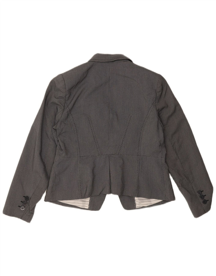 Marks & Spencer Chaqueta tipo blazer con 1 botón para mujer, Reino Unido 44, cuadros grises medianos