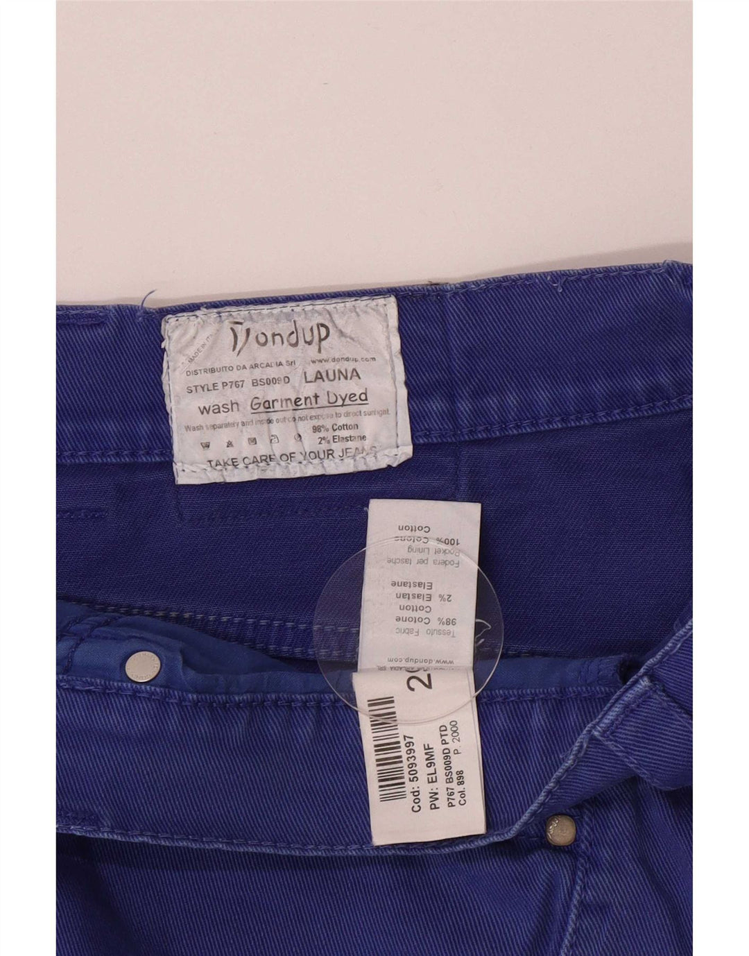 Dondup Pantalones cortos vaqueros de ajuste regular para mujer UK 12 Medium W29 Algodón azul