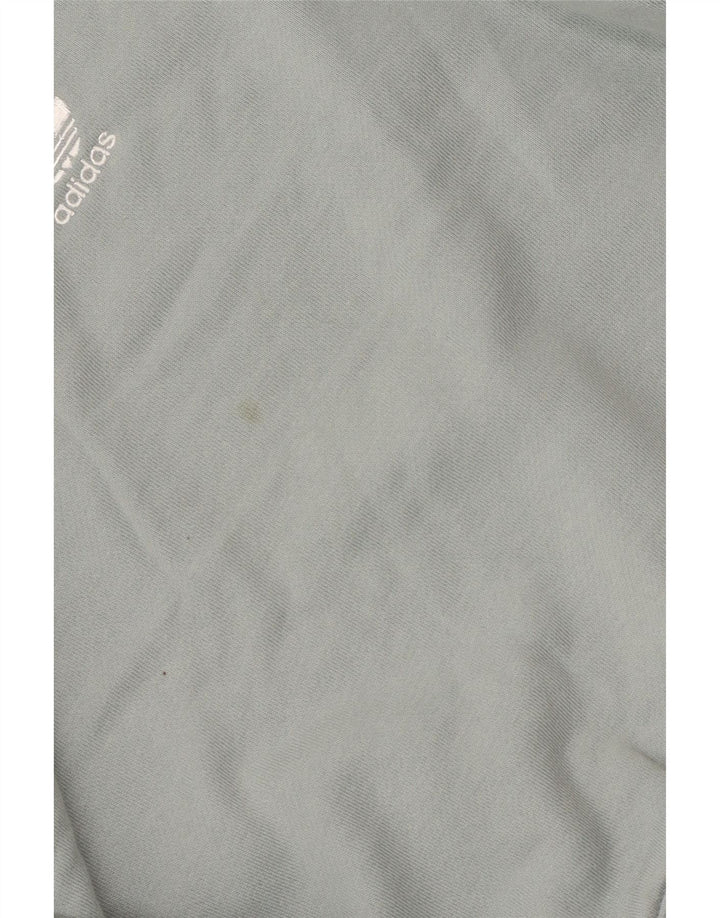 Adidas Mujer Crop Oversize Sudadera Jumper UK 6 XS Azul Algodón