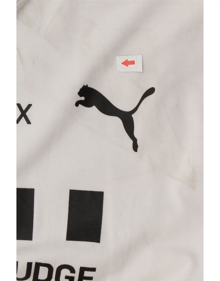 Puma Camiseta gráfica para hombre Top Medium White Cotton