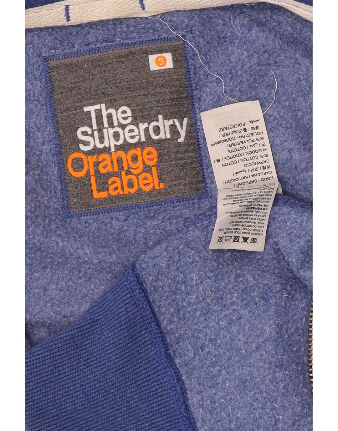 Superdry Hombre Sudadera Con Capucha Y Cremallera Pequeño Algodón Azul