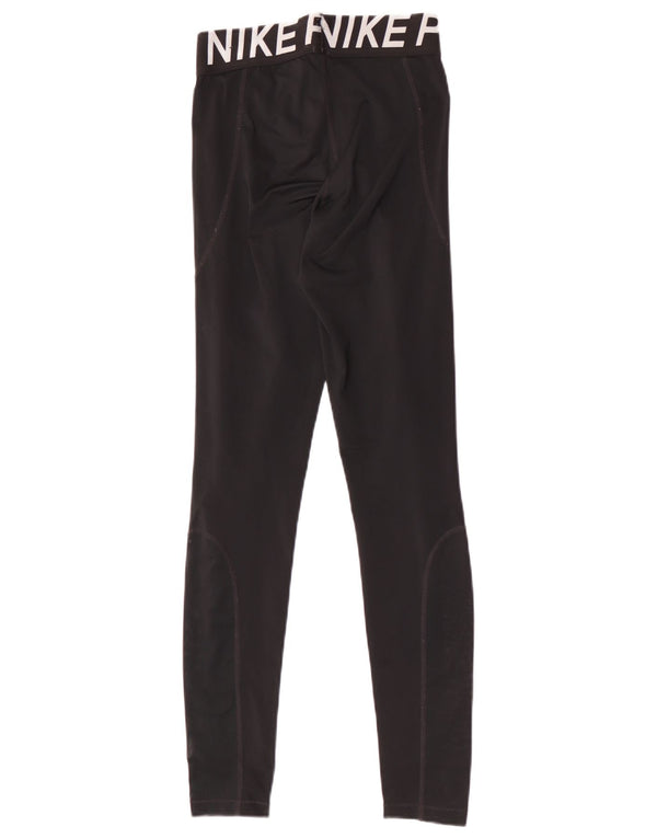 Nike Womens Dri Fit Graphic Leggings UK 8 Small  Black Polyester