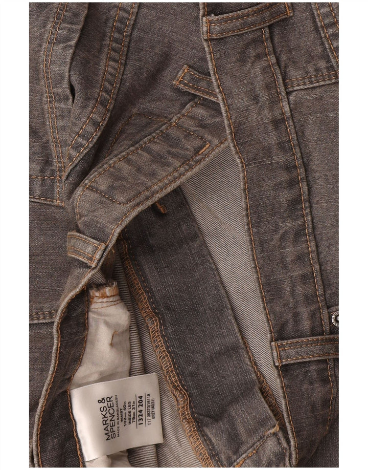 Marks & Spencer Vaqueros rectos para hombre W40 L31 Algodón gris