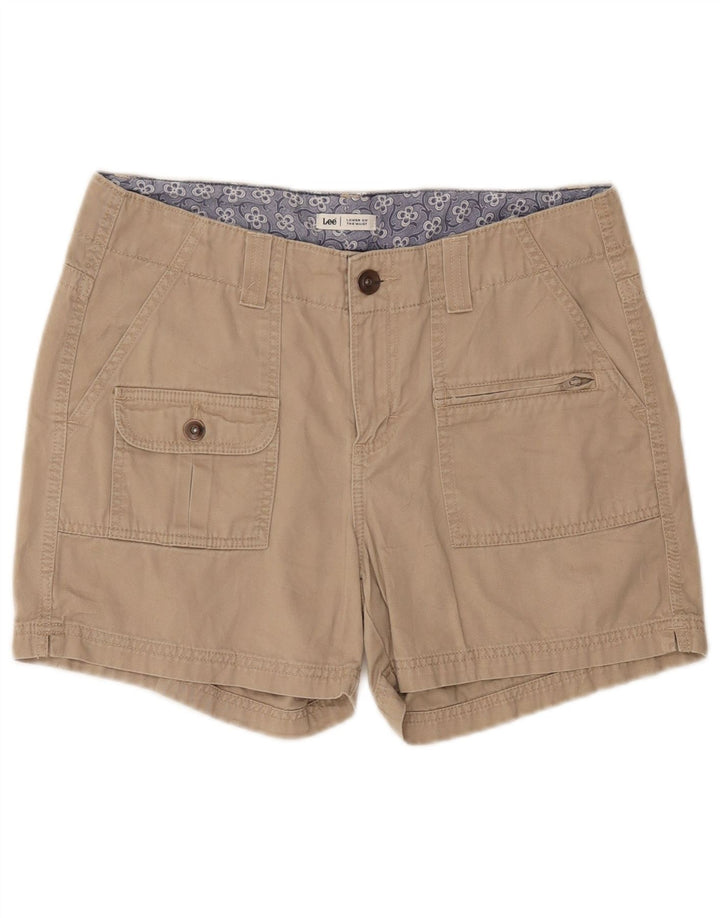 Lee pantalones cortos cargo para mujer US 10 grande W34 algodón beige