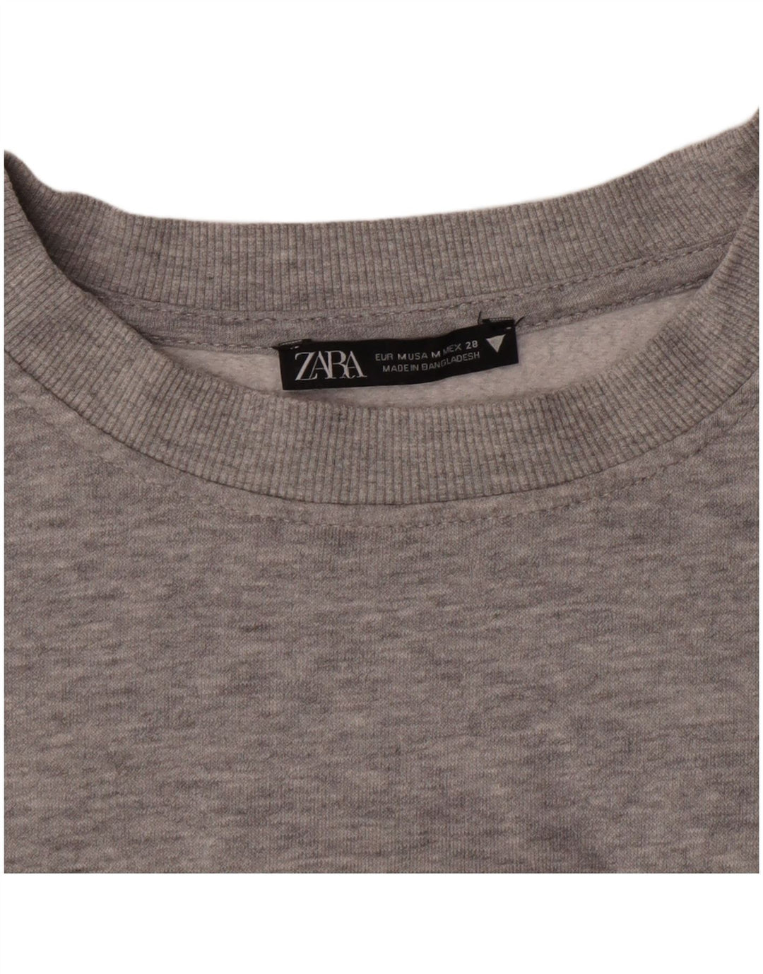 Zara Mujer Crop Sudadera Jumper UK 12 Gris Medio