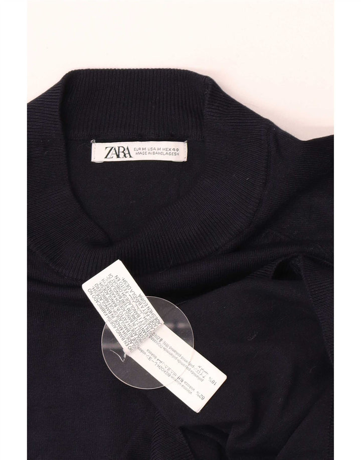 Zara Hombre Jersey Cuello Redondo Viscosa Azul Marino Medio