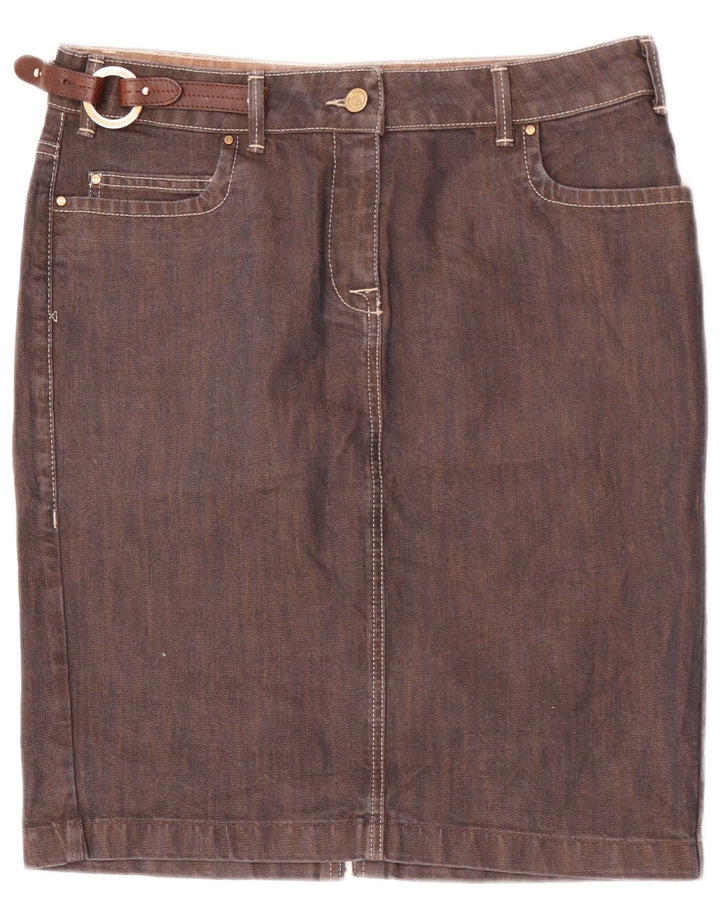 Falda Vaquera Mujer Trussardi IT 44 Medium W32 Marrón Algodón