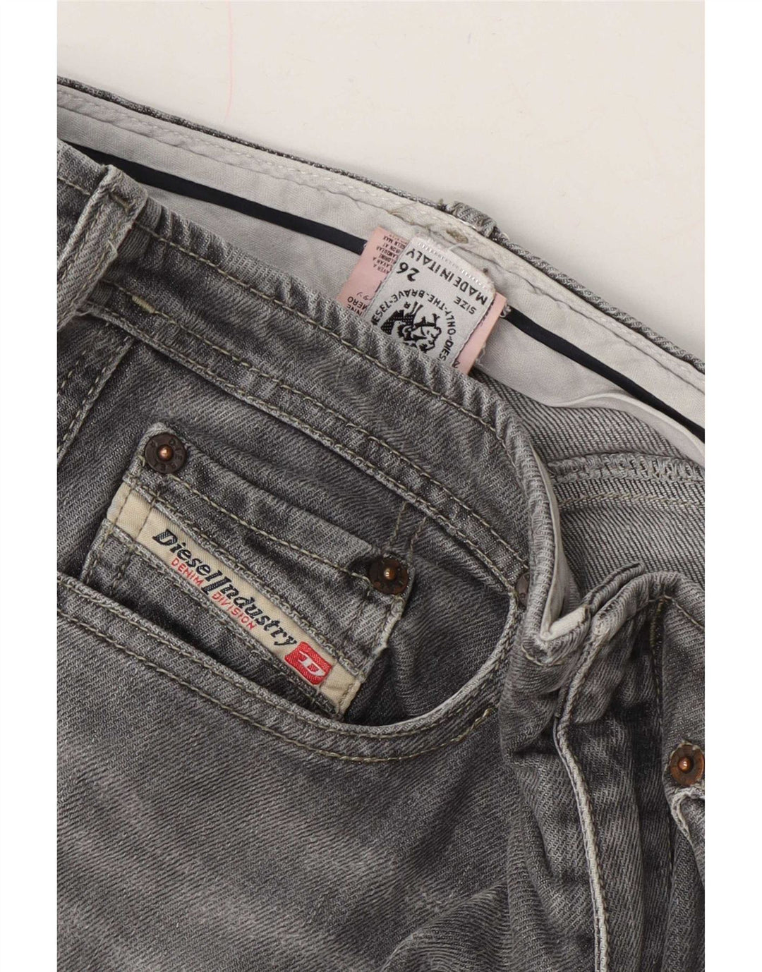 Vaqueros Acampanados Diesel Mujer W26 L27 Algodón Gris