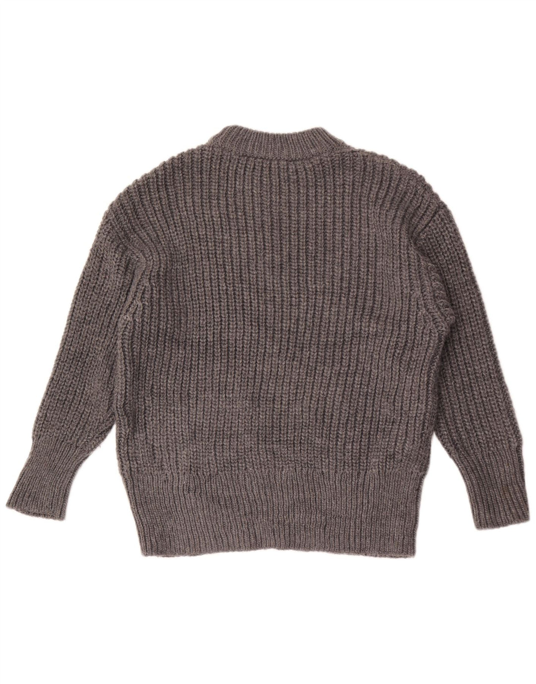 Zara - Jersey extragrande con cuello barco para mujer, talla 10, poliéster gris pequeño