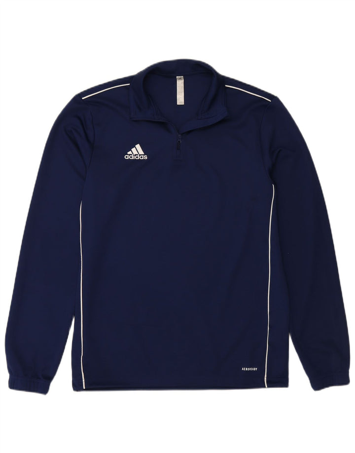 ADIDAS Hombre Aeroready Zip Neck Jersey Chándal Top Medio Azul Marino