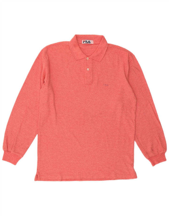 FILA Polo de manga larga para hombre IT 48 Algodón rosa medio