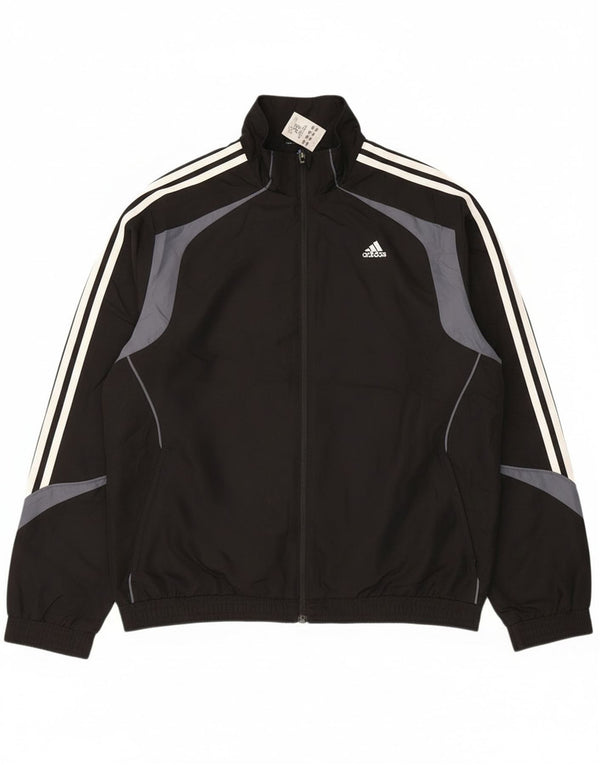 Adidas - Chaqueta de chándal para hombre, talla 42/44, poliéster color negro grande