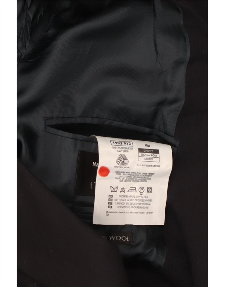 Marks & Spencer Chaqueta tipo blazer con doble botonadura para hombre UK 40 Medium Azul marino