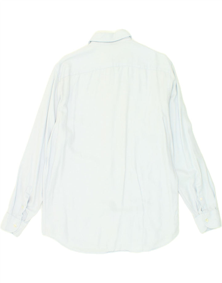 FAY Mens Shirt UK 42 16 1/2 Large Blue Herringbone Cotton Vintage Fay and Second-Hand Fay from Messina Hembry 