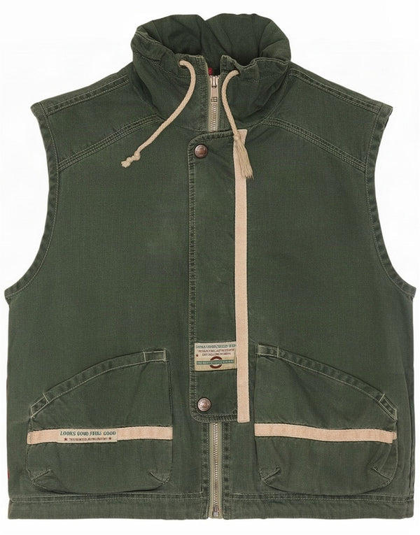 Vintage Hombres Gilet Reino Unido 36 Pequeño Verde
