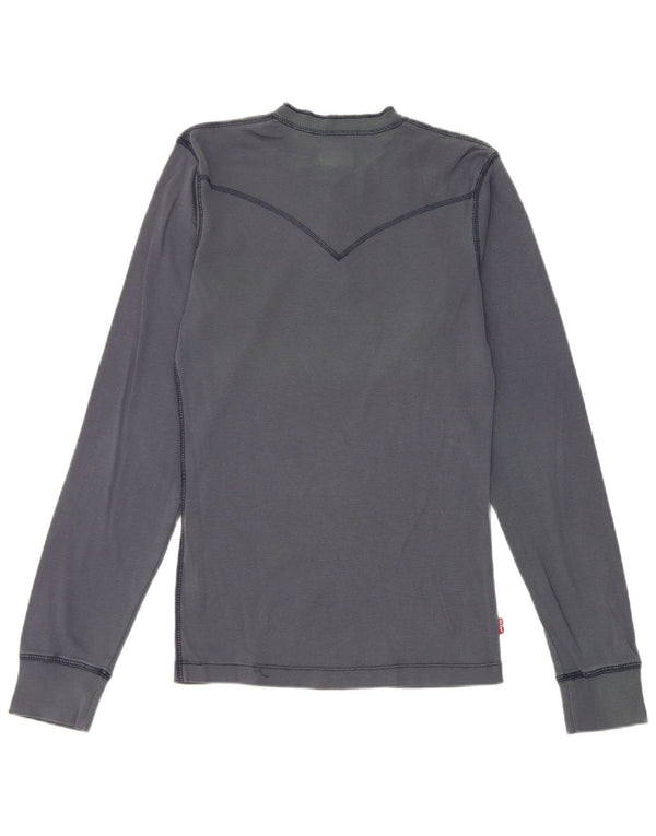 Levi's Mens Top Long Sleeve Medium Navy Blue Cotton