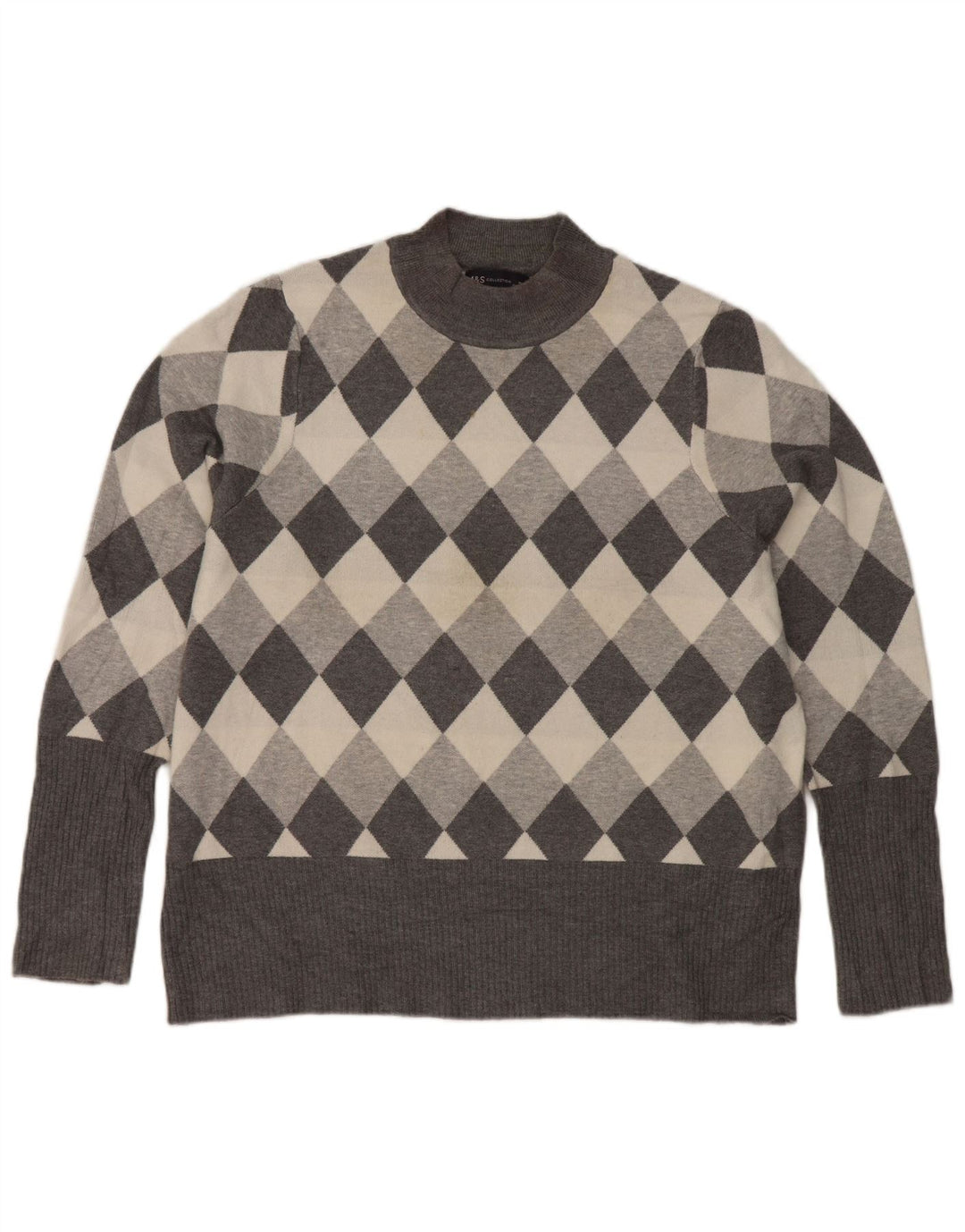 Marks & Spencer Jersey con Cuello Alto para Mujer UK 22 3XL Gris