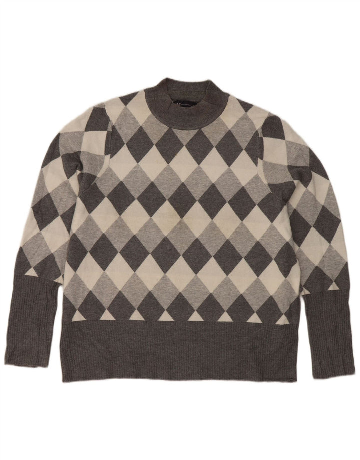 Marks & Spencer Jersey con Cuello Alto para Mujer UK 22 3XL Gris