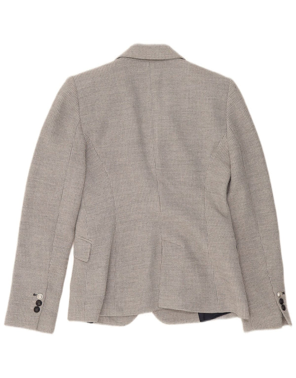 Zara Chaqueta Blazer De 2 Botones para Mujer UK 10 Small Gris Viscosa