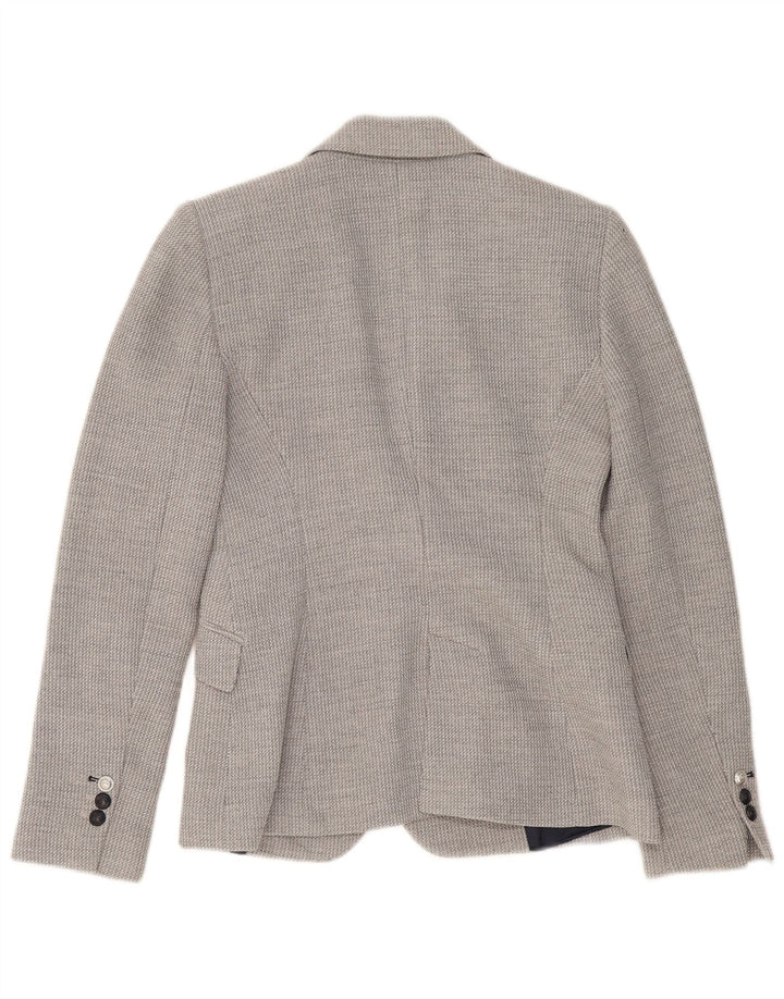 Zara Chaqueta Blazer De 2 Botones para Mujer UK 10 Small Gris Viscosa