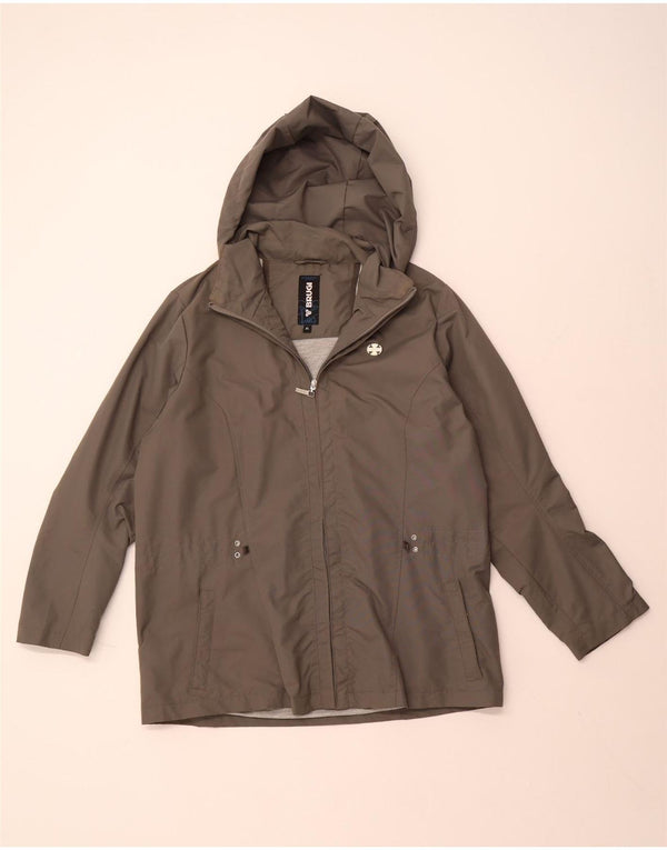 BRUGI Chubasquero con capucha para mujer ES 40 XL Poliamida gris