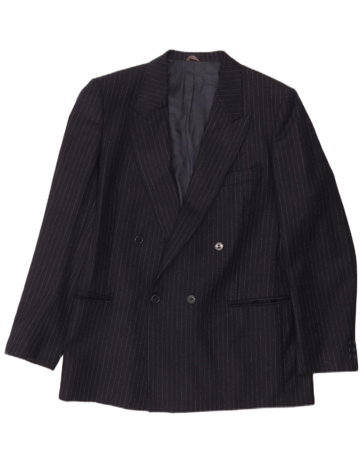 Lubiam Chaqueta tipo blazer con doble botonadura para hombre UK 38 Medium Azul marino a rayas