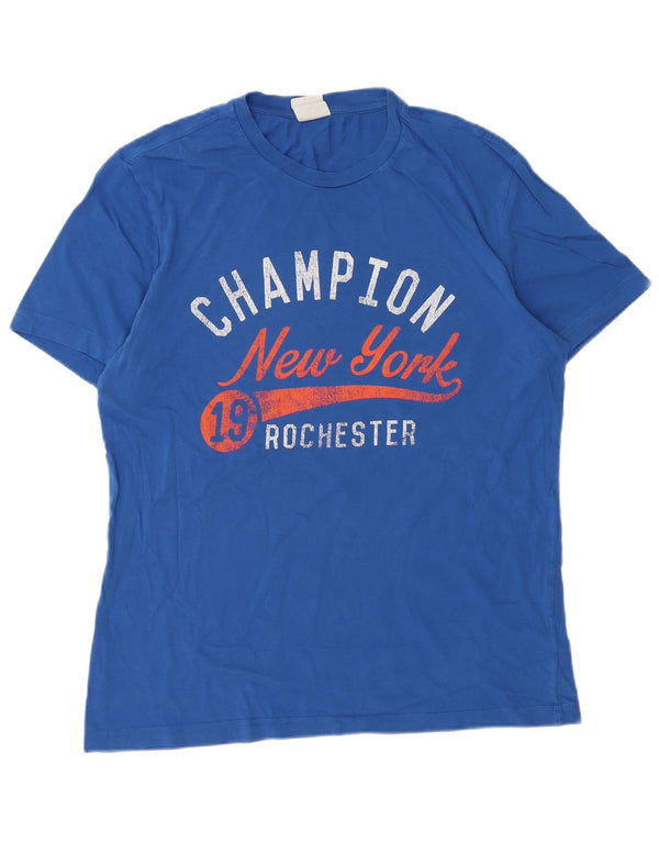 CHAMPION Camiseta gráfica para hombre Top grande azul