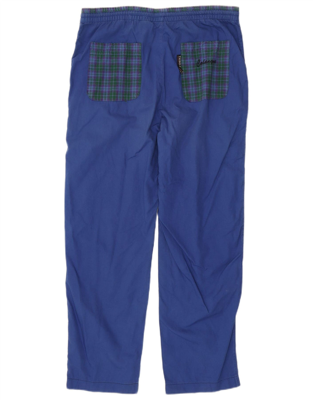 THINK PINK Pantalones chinos con estampado Calanque para hombre, talla pequeña W29 L28, cuadros azules