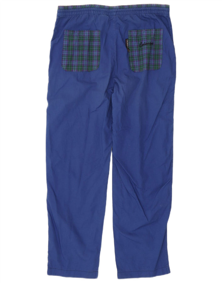 THINK PINK Pantalones chinos con estampado Calanque para hombre, talla pequeña W29 L28, cuadros azules