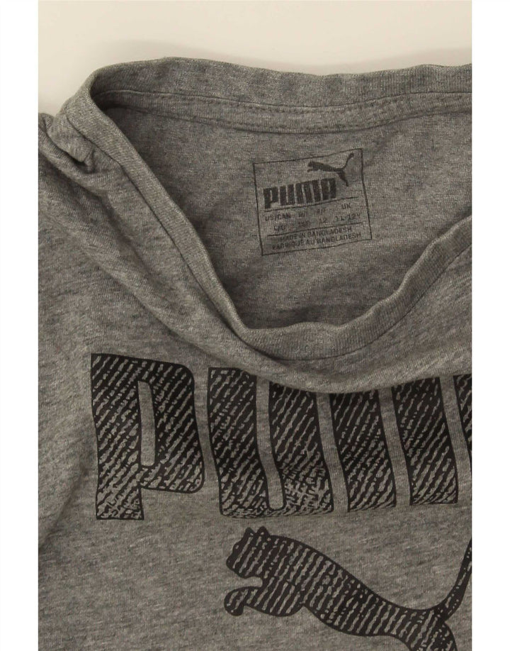 Puma Camiseta gráfica para niño 11-12 años Gris