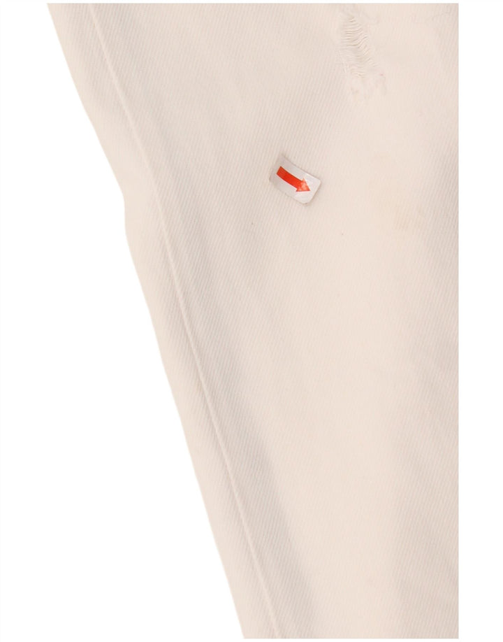 TOMMY HILFIGER Vaqueros rectos desgastados para mujer W29 L28 Algodón blanco