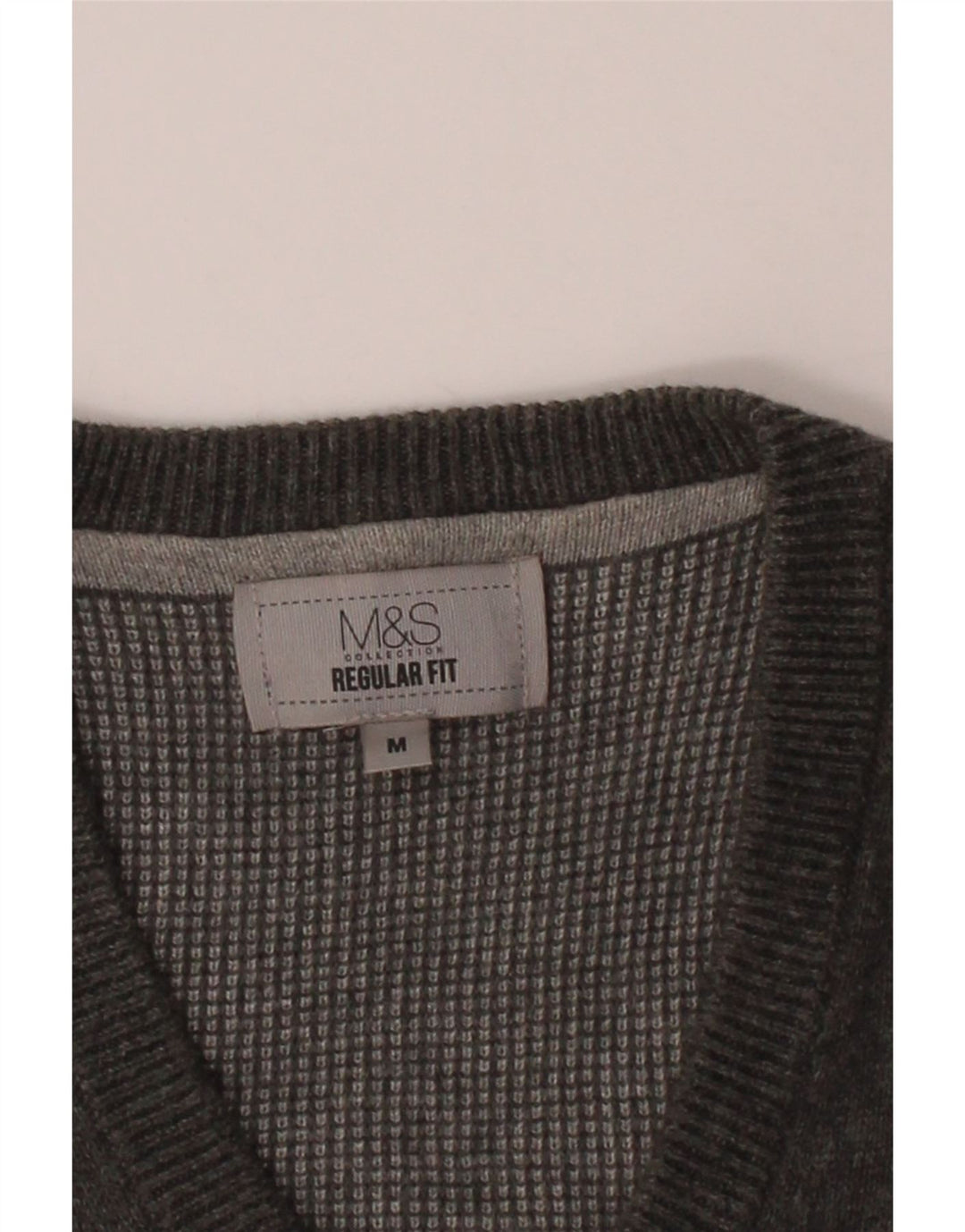 MARKS & SPENCER Mens Regular Fit Vest Tank Top Medium Grey Cotton