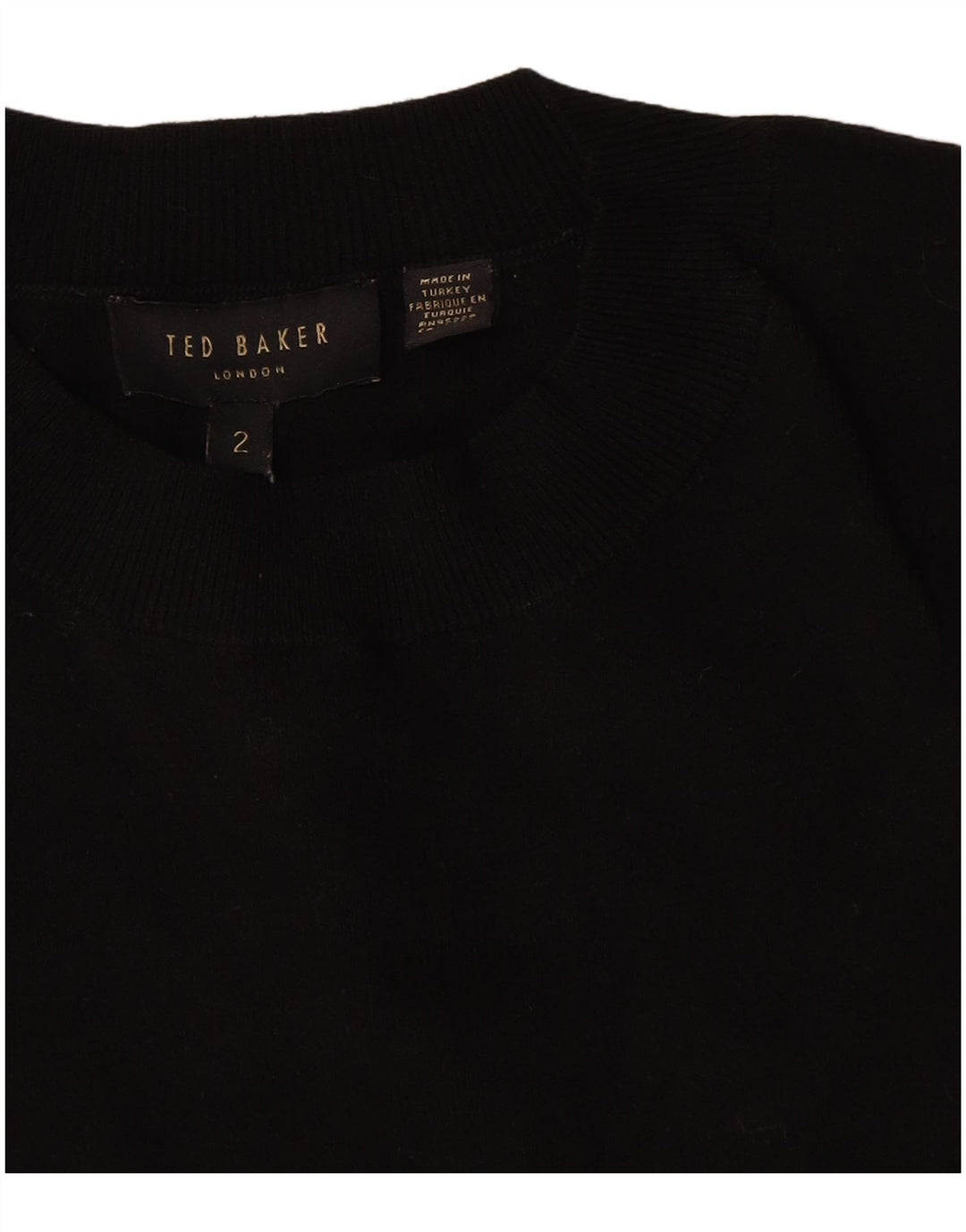 Ted Baker - Jersey con cuello redondo para mujer, talla 2, talla pequeña, color negro
