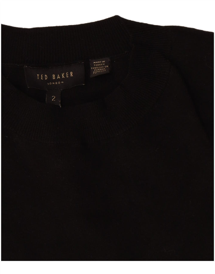 Ted Baker - Jersey con cuello redondo para mujer, talla 2, talla pequeña, color negro
