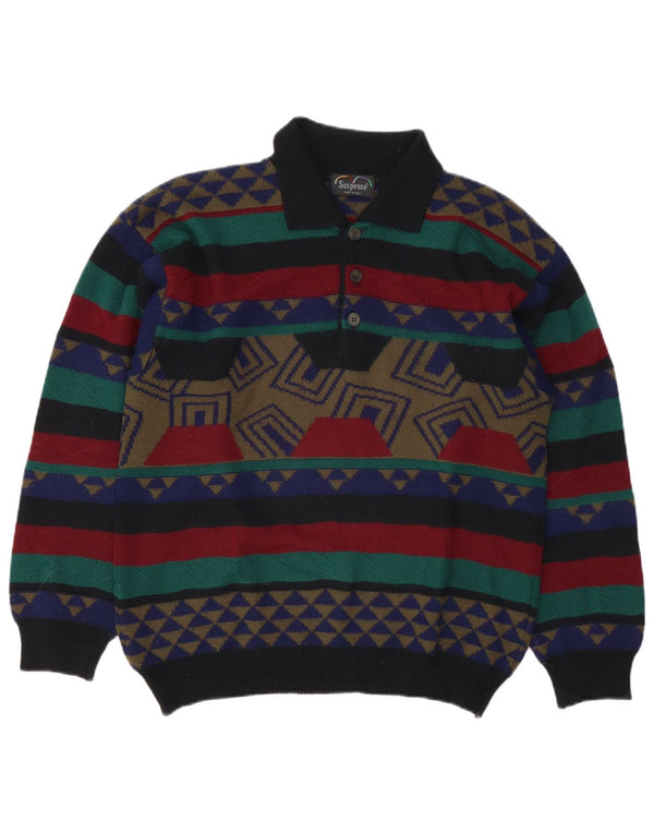 Suspense Mens Polo Neck Jumper Sweater IT 48 Medio Multicolor Geométrico