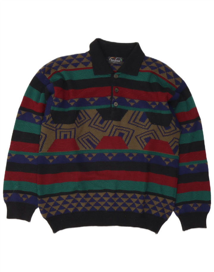 Suspense Mens Polo Neck Jumper Sweater IT 48 Medio Multicolor Geométrico
