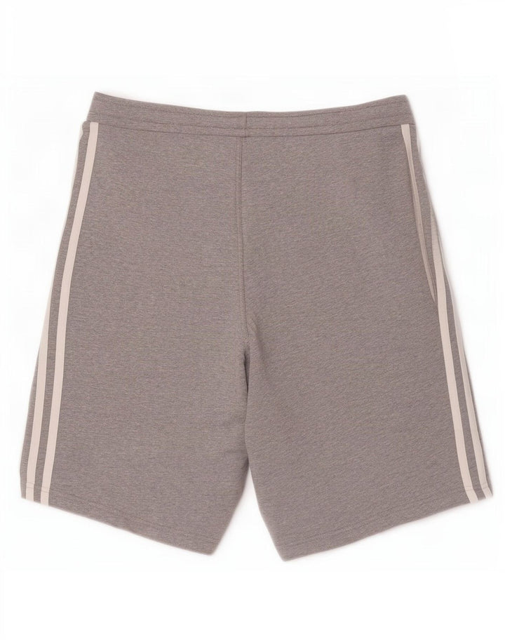 Pantalones cortos deportivos Adidas para hombre de algodón gris medio
