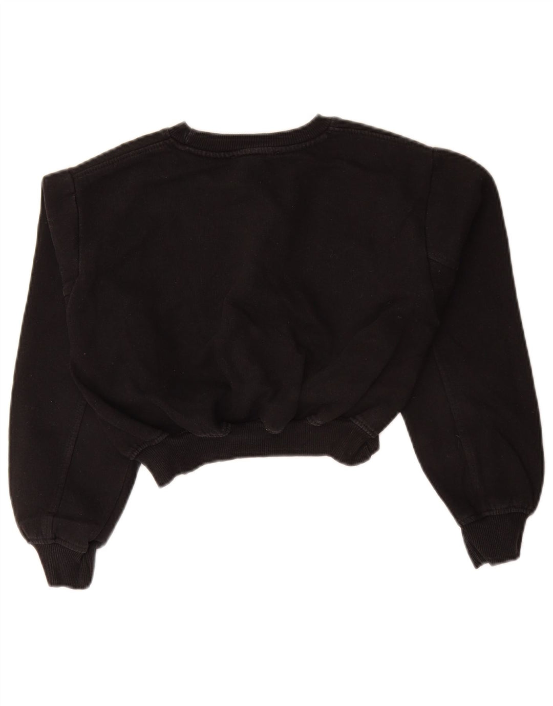 Zara Mujer Crop Sudadera Jumper UK 10 Small Negro