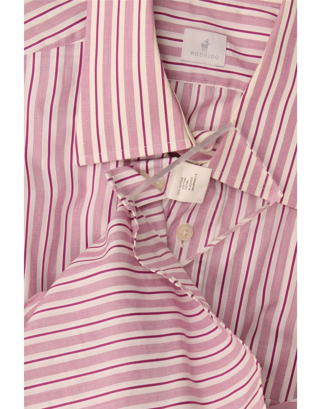 Camisa de hombre Rodrigo Large algodón raya diplomática rosa