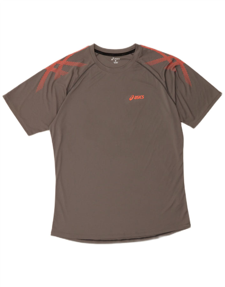 Camiseta Asics Hombre Top XL Gris Geométrico Poliéster