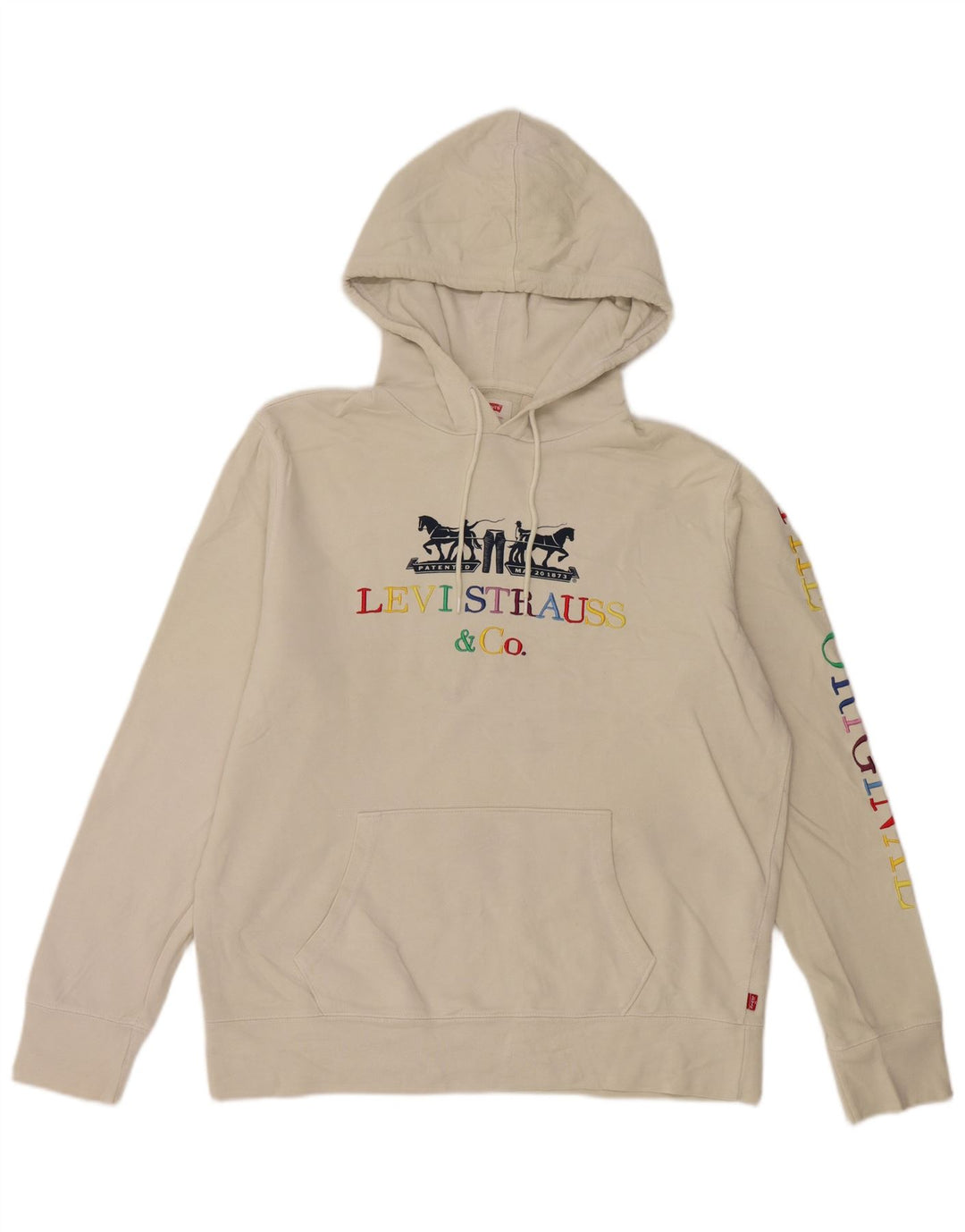 Levi's Hombre Sudadera Con Capucha Gráfica Jersey De Algodón Blanco Mediano