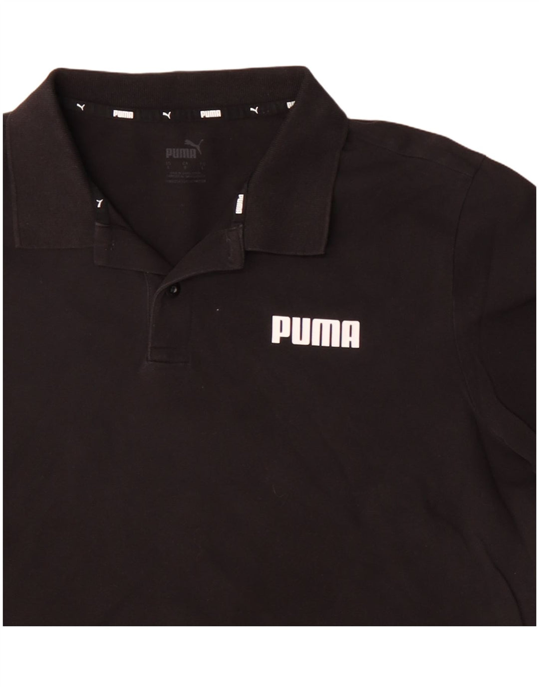 PUMA Polo para hombre grande de algodón negro