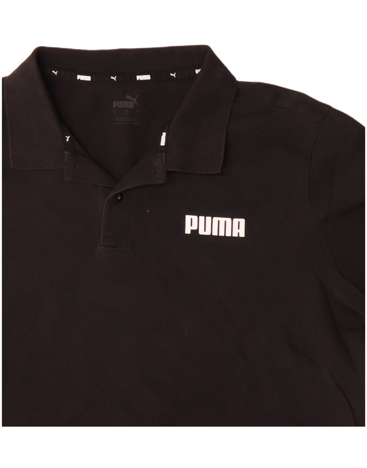 PUMA Polo para hombre grande de algodón negro