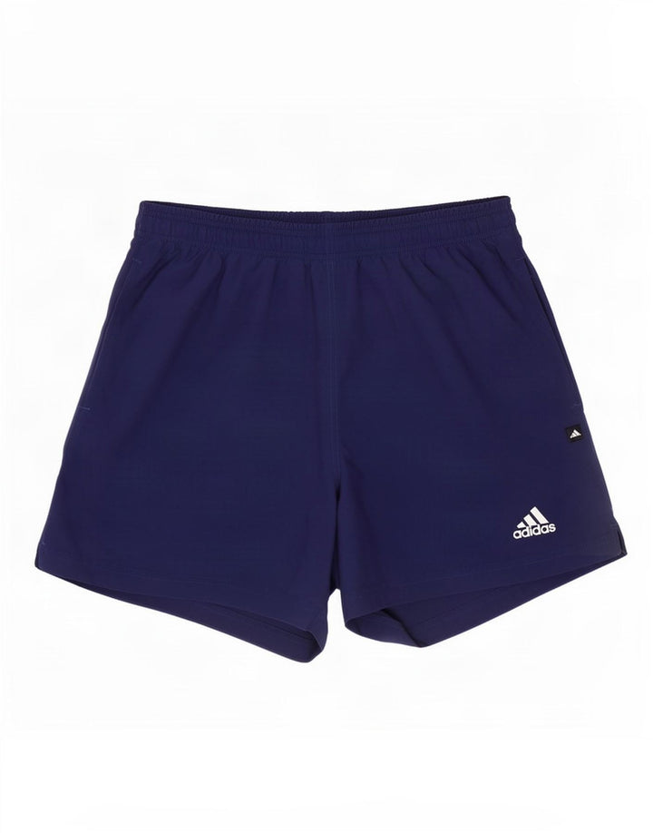 Adidas - Pantalones cortos deportivos para hombre, talla grande, poliéster, color azul marino